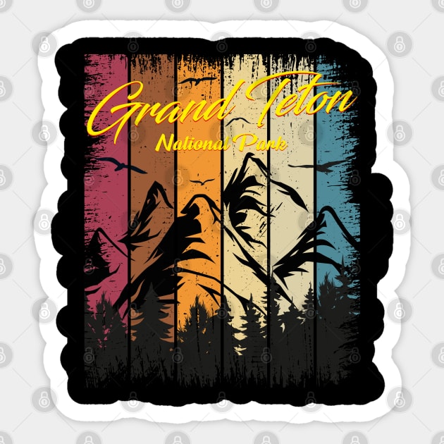 The Jackson Hole Exclusive Wyoming Mountains Lovers Sticker by Meryarts